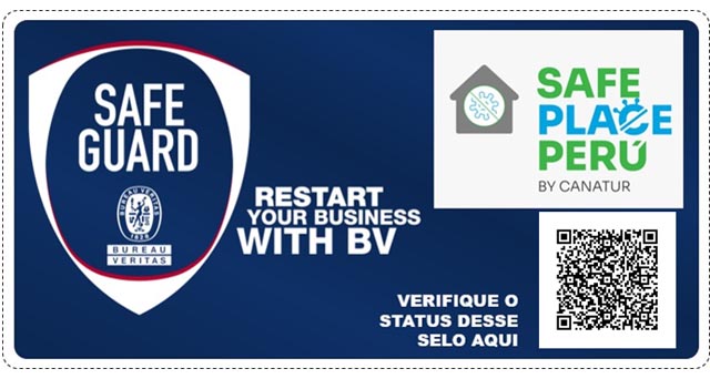Sello de Bioseguridad por Safe Guard Bureau Veritas y Safe Place Perú Canatur